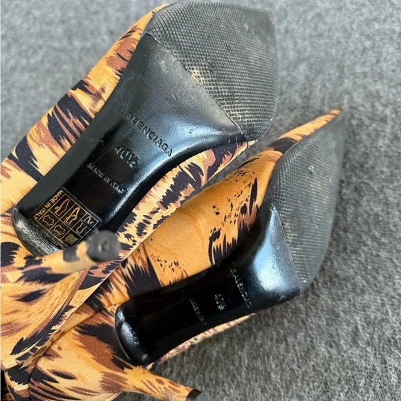 Balenciaga Neoprene Animal Print Mid-Calf Boots - Picture 6 of 7